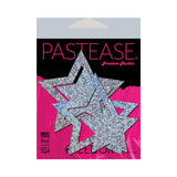 Pastease Peek-a-Boob: Silver Glitter Star Frame & Center Nipple Pasties