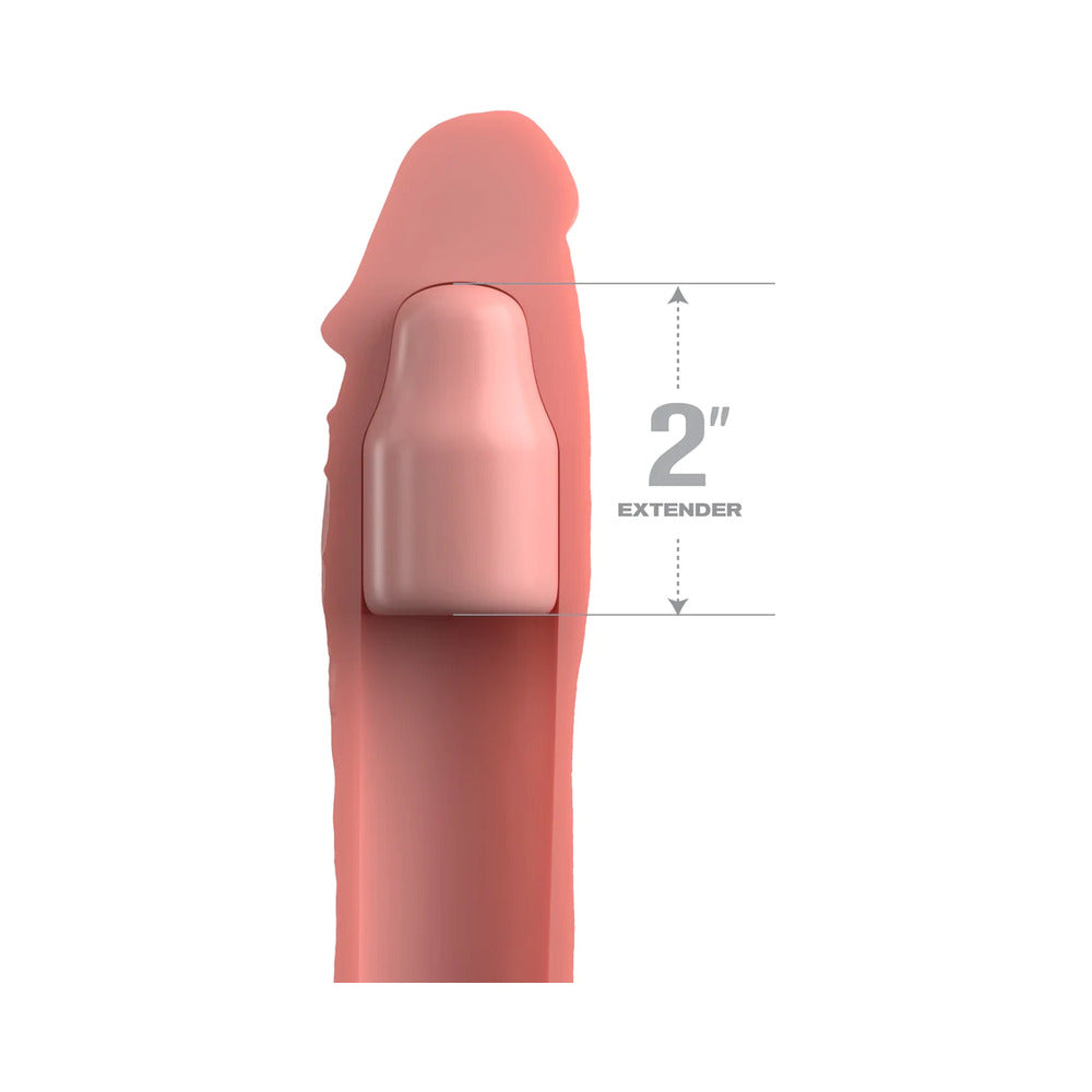 Fantasy X-tensions Elite 8 inches Silicone Sleeve with 2 in. Extender Beige