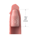 Fantasy X-tensions Elite 9 inches Silicone Mega Extension Sleeve 3 inches Vibrating Beige