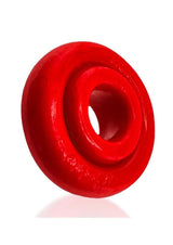 Oxballs Rimz Single Cock Ring Red showcasing its flexible design and rubbery comfort lips.