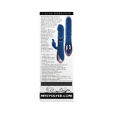 Evolved The Ringer Rechargeable Thrusting Silicone Rabbit Vibrator Blue
