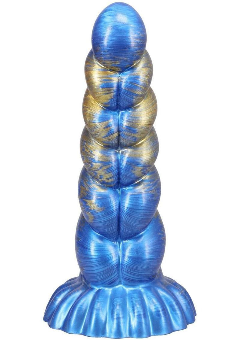 Vac-U-Lock Fantasy Fuckers Outer Rim Silicone Dildo Blue with unique texture and vibrant colors.