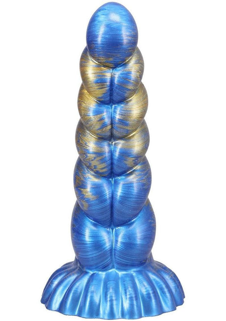 Vac-U-Lock Fantasy Fuckers Outer Rim Silicone Dildo Blue with unique texture and vibrant colors.