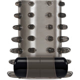 Our Pleasure One Night Stand Vibrating Cock Ring with textured sleeve and removable vibrating bullet.