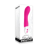 Evolved Novelties Buxom G Silicone G-Spot Vibrator in packaging, featuring a pink design with smooth silicone.