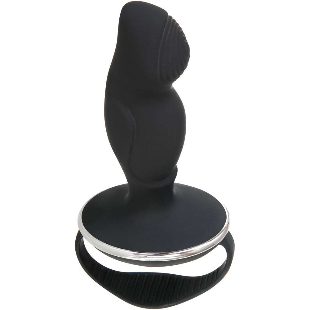 Zero Tolerance Handyman Remote Prostate Massager Black with textured shaft for intense stimulation.