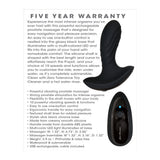 Zero Tolerance The Gentleman Prostate Massager Black with curved silicone shaft and multi-color LED base.