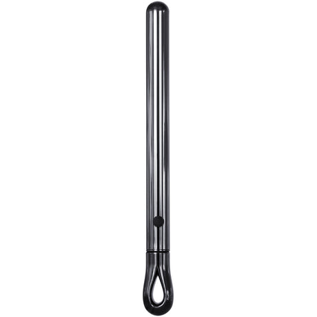 Evolved Pen Pal Stainless Steel Vibrator Black Chrome in sleek design for discreet pleasure on the go.