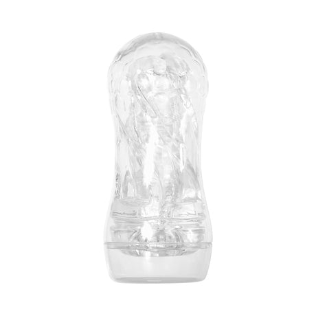 Zero Tolerance Swirl Stroker Clear featuring a transparent design with textured interior for enhanced pleasure.