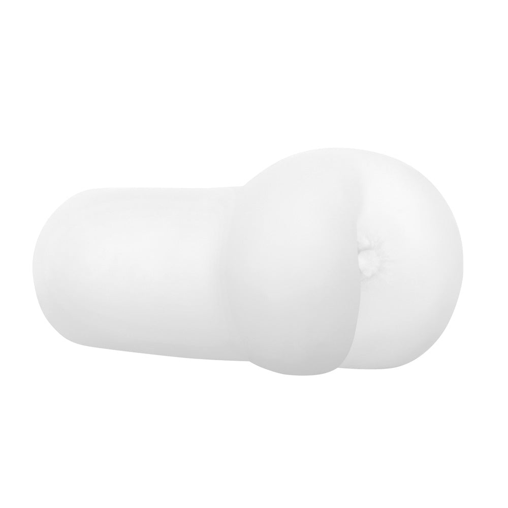 Gender X Clearly Combo Clear Dildo & Stroker Set featuring a crystal-clear stroker for versatile pleasure.