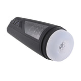 Playboy Pleasure Pursuit Of Pleasure Vibrating Stroker front view showing textured inner channel and voyeur window.