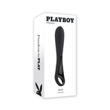 Playboy Pleasure Ollo Ring Finger Vibrator packaging featuring sleek design for targeted stimulation.