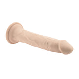 In Thrust We Trust Silicone Thrusting Dildo Vanilla features a lifelike design with a powerful suction cup base.