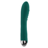 Gender X Pirouette Silicone Twirling Vibrator Green showcases a sleek green design with a tapered tip for targeted stimulation.
