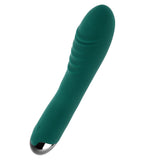 Gender X Pirouette Silicone Twirling Vibrator Green in textured green silicone with a tapered tip and shiny base.