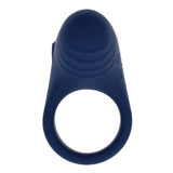 Playboy Pleasure Point Vibrating Cock Ring shown from above, highlighting its silicone design and texture for enhanced pleasure.