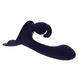 Giving Vibes Silicone Triple Stimulation Strap-On Purple designed for couples with triple motors for shared pleasure.