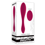 Cherry Pose Silicone Posable Vibrator with Remote Red packaging showcasing its flexible design and remote features.