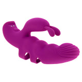 Playboy Pleasure Lend A Hand Finger Vibrator in bright pink, showcasing a unique design for targeted G-spot stimulation.