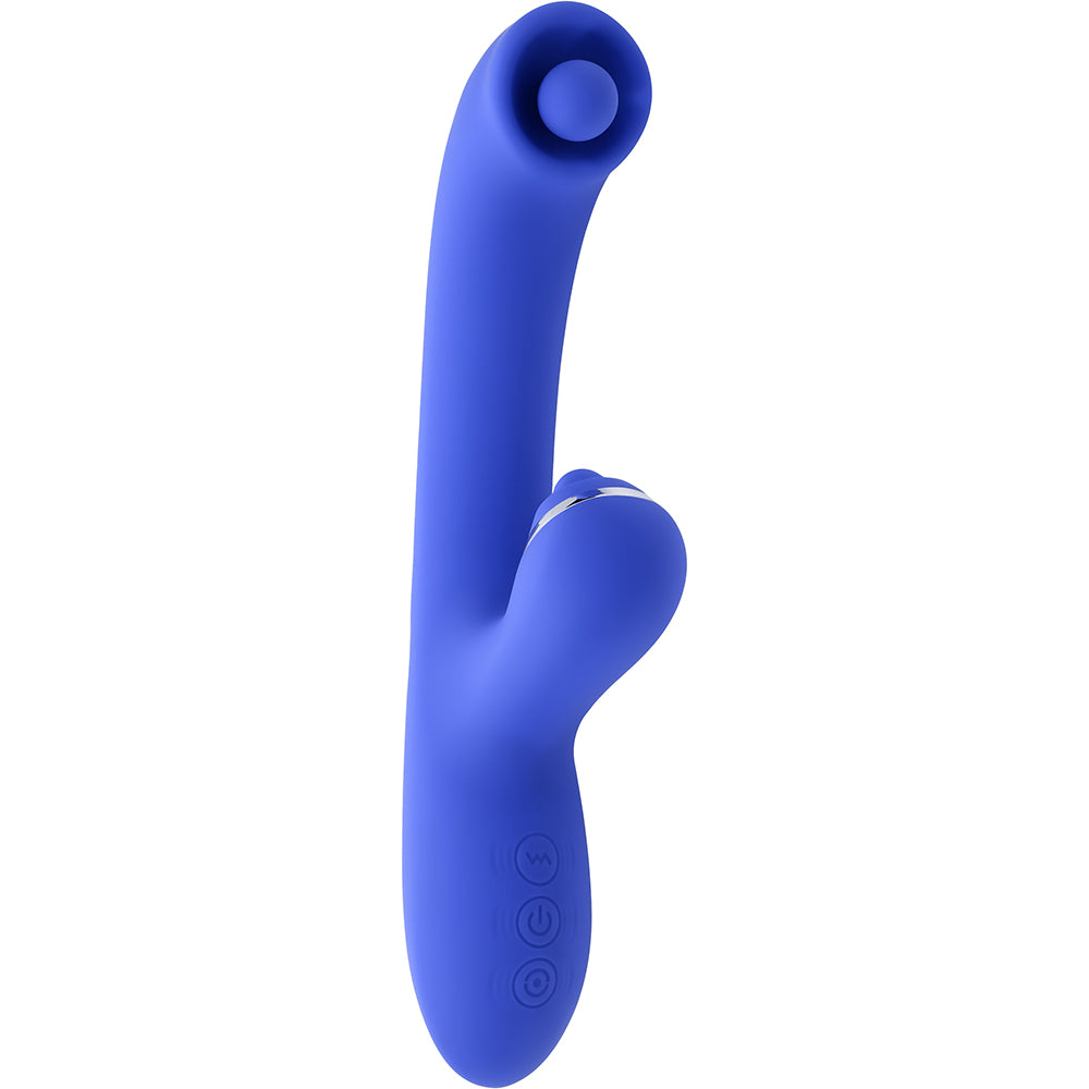 Evolved Oh Gee Silicone G-Spot Vibrator Blue, designed for powerful G-spot and clitoral stimulation.