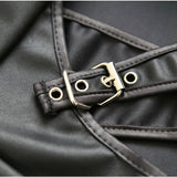 Ple'sur Adjustable PVC Spanking Skirt With Built-In Thong Black S/M