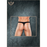Male Power Nylon Spandex Bong Thong Black S M showcasing a comfortable and stylish fit from the back view.
