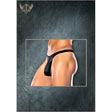 Male Power Nylon Spandex Bong Thong Black S M model wearing thong, showcasing its edgy design and comfort.