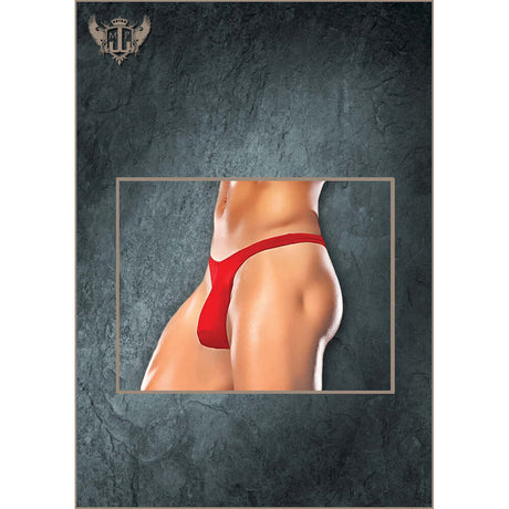 Male Power Nylon Spandex Bong Thong Red S M showcasing the stylish thong design and comfortable fit.