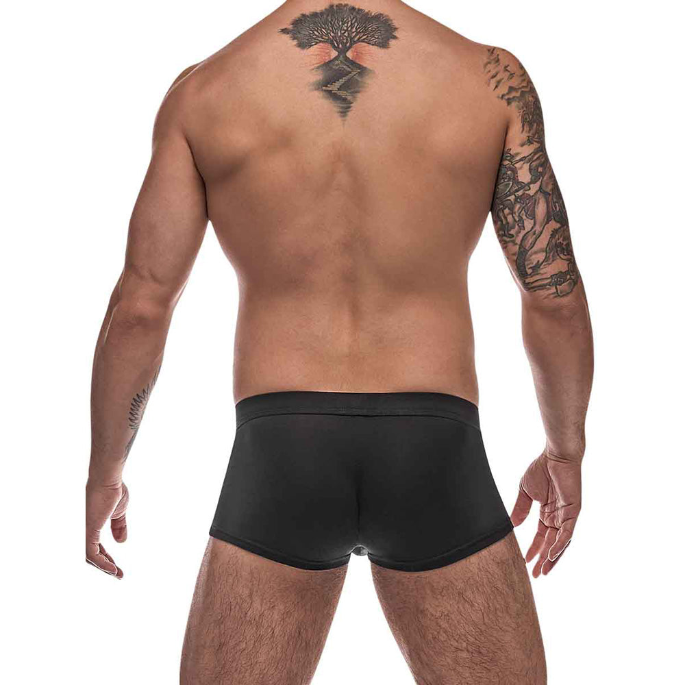 Pure Comfort Modal Wonder Short Black M on a model showcasing the sleek design and comfortable fit from the back.