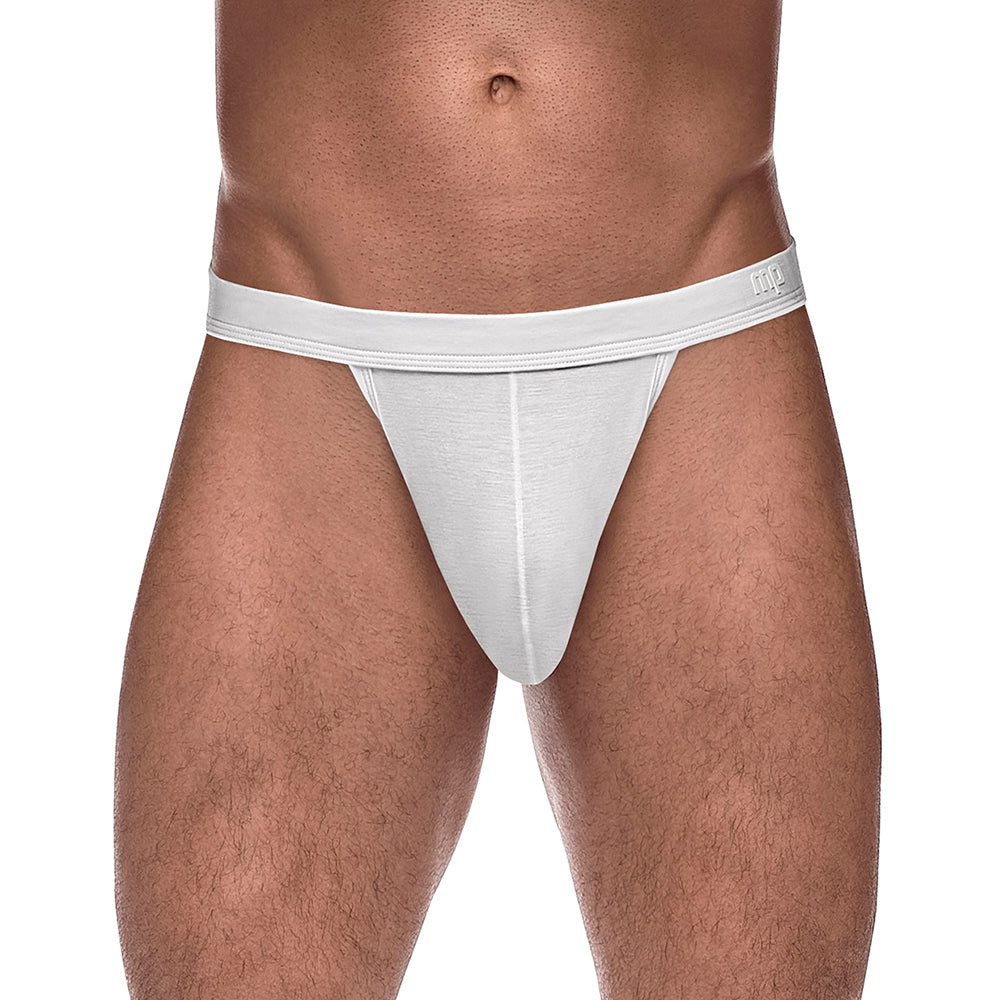 Male Power Pure Comfort Modal Sport Jock White S/M featuring a classic athletic jockstrap design in white.