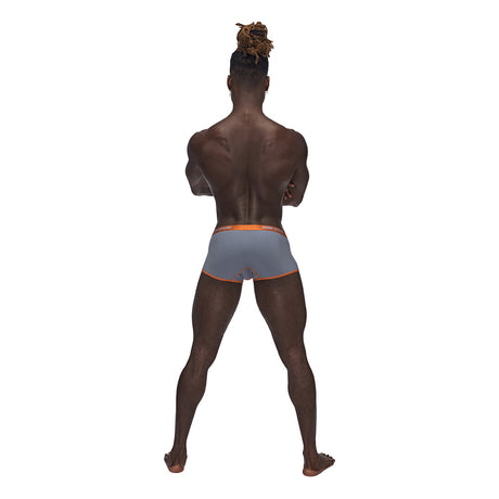Male Power Casanova Uplift Short Grey Large displayed on a model from the back, showcasing the stylish design and fit.