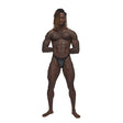 Male Power Barely There Bong Thong Black L/XL worn by a muscular model showcasing its sleek design.