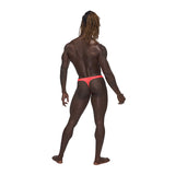 Model showcasing Barely There Bong Thong Coral S M from the back to highlight its flattering fit and design.