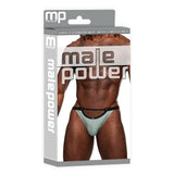 Male Power Magnificence Jock Strap Jade L XL packaging featuring a model showcasing bold underwear style and confident support.