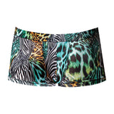 Male Power Go Wild Uplift Mini Short Animal Print featuring vibrant animal-inspired design and body-hugging fit.