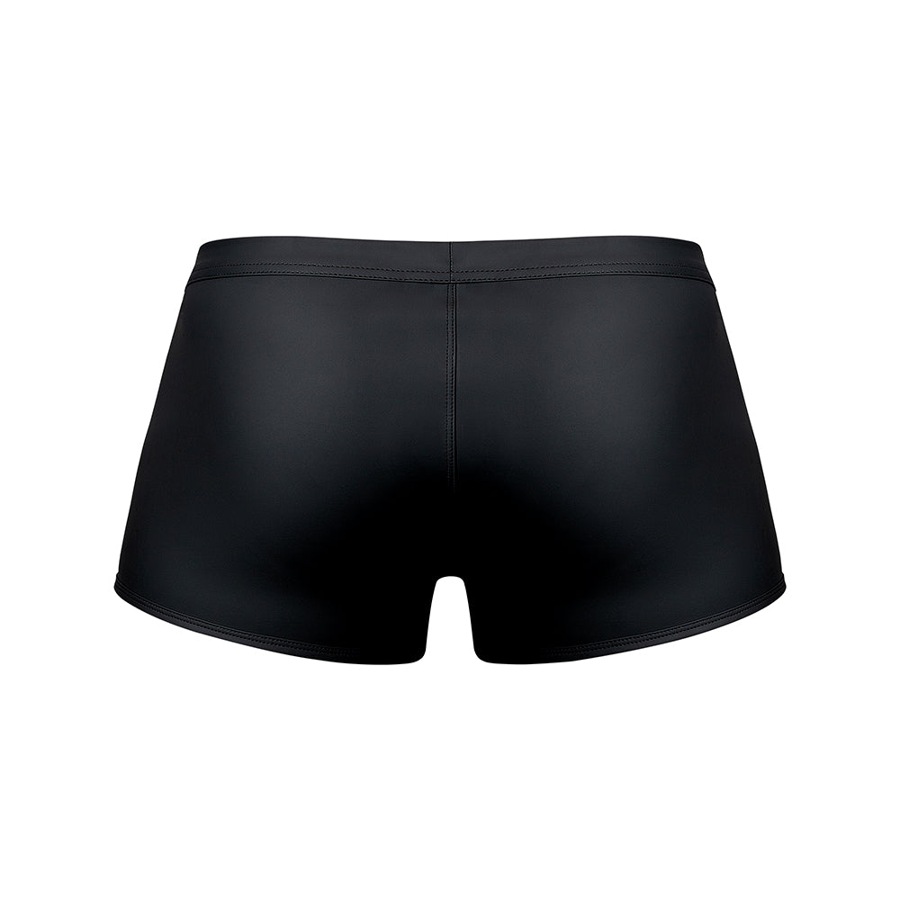 Male Power Oh Snap Snap Off Short Black Medium - back view of playful tearaway pouch design shorts in black.