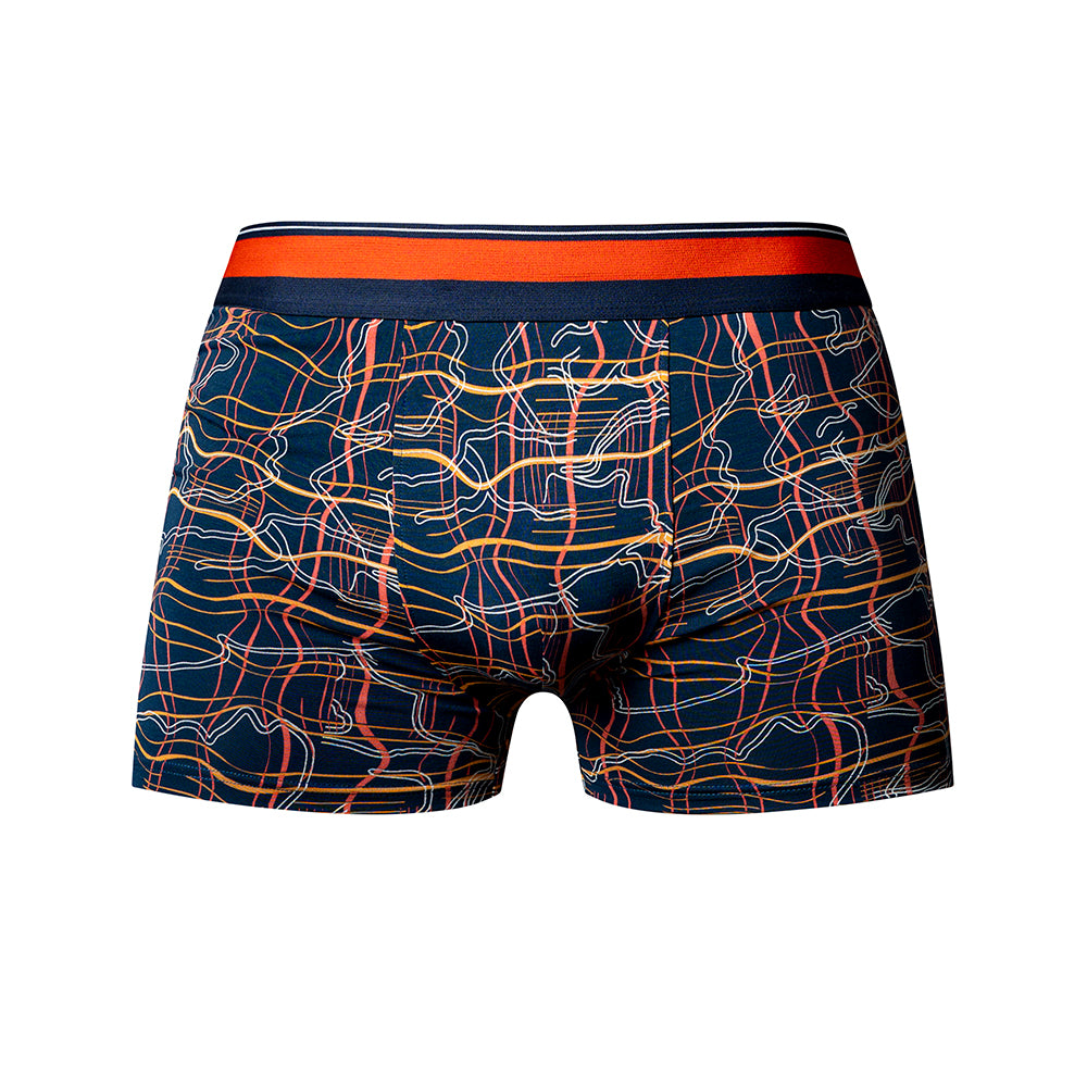 Male Power Soo Cumfy Boxer Brief Navy Orange X-Large with a modern design and sport styling.