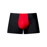 Male Power Hot Mesh Pouch Short Black Red XL designed in breathable mesh with a classic pouch and high cut legs.