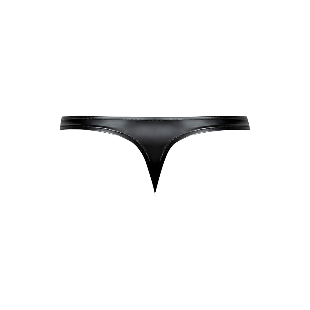 Male Power Liquid Onyx 2.0 Bong Thong Black S/M, minimalist men's intimate apparel with a sleek design.