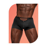 Male Power Wow Magnificence Short Black Medium featuring a stylish cut-out design and plush elastic waistband.
