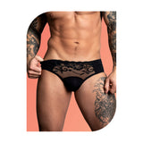 Wow Sassy Lace Bikini Black Small on a model showcasing its sexy lace detail and supportive fit.