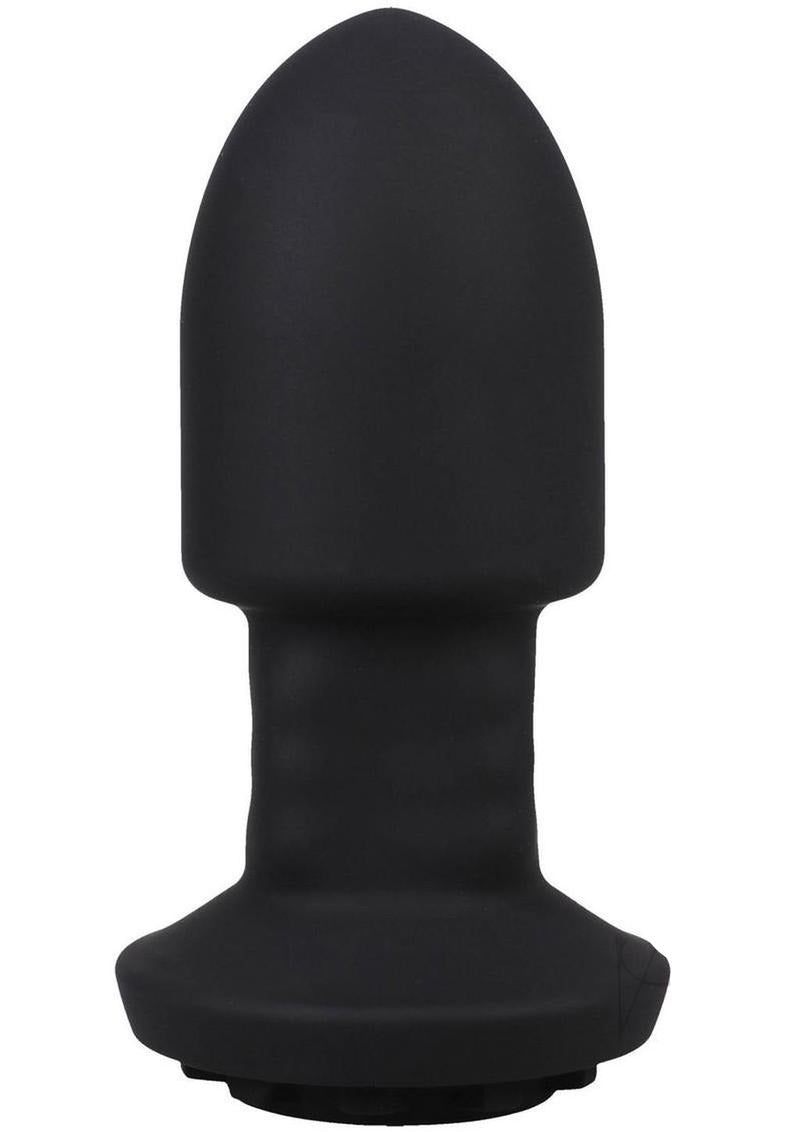 Fort Troff Robo Rimmer Slim Anal Plug with Remote Black showing its sleek design and tapered head for easy entry.