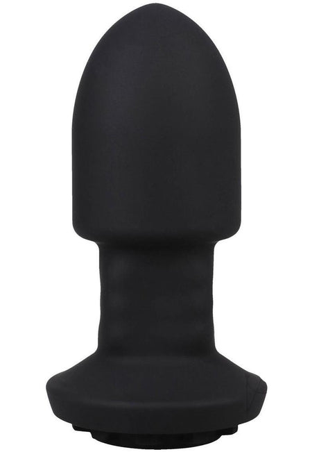 Fort Troff Robo Rimmer Slim Anal Plug with Remote Black showing its sleek design and tapered head for easy entry.