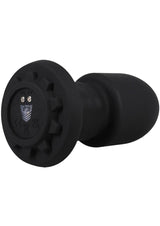 Fort Troff Robo Rimmer Slim Anal Plug with Remote Black showcasing its sleek design and ridged head in black.