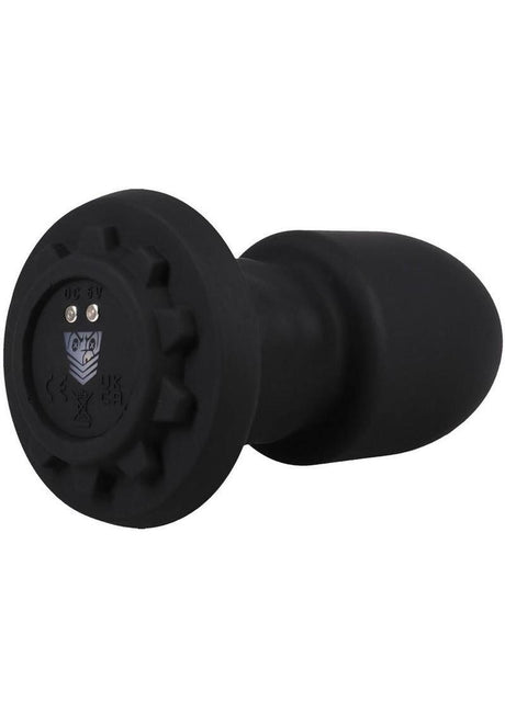 Fort Troff Robo Rimmer Slim Anal Plug with Remote Black showcasing its sleek design and ridged head in black.