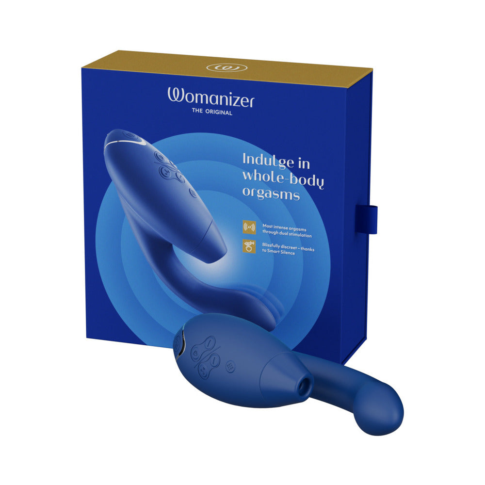 Womanizer Duo 2 Silicone Rechargeable Clitoral and G-Spot Stimulator - Blue