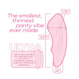 Ultra Panty Vibe Here Kitty Kitty Purple dimensions showing ultra-thin design for discreet use and maximum pleasure.