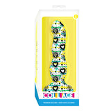 Diamonds And Hearts Curvy Silicone Dildo in vibrant packaging with tattoo-inspired art and bold colors.