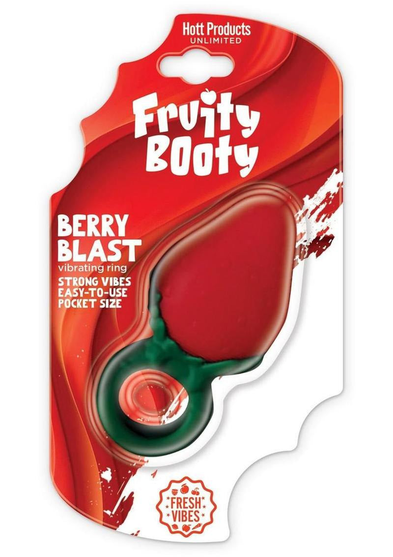 Fruity Booty Berry Buzz Strawberry Mini Vibrator package showcasing a fun, playful design.