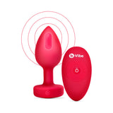 b-Vibe Vibrating Heart Anal Plug with Heart-Shaped Jewel Base M/L Red